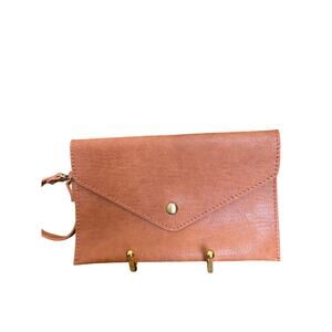 Luxurious Genuine Brown Suede Envelope Wallet Wristlet Snap Closure | NWOT